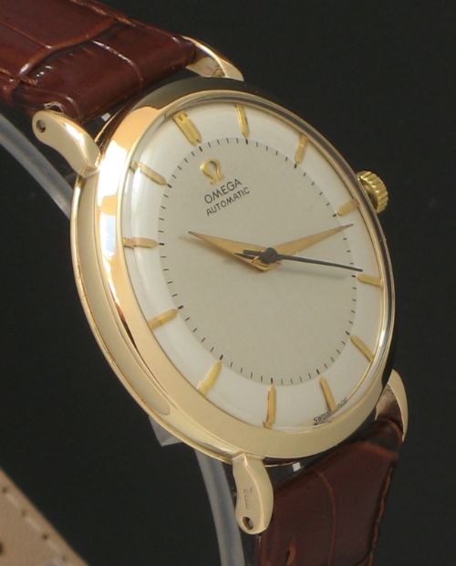 fig 3. STUNNING SOLID 9CT GOLD OMEGA BUMPER AUTOMATIC MENS VINTAGE WATCH C1953