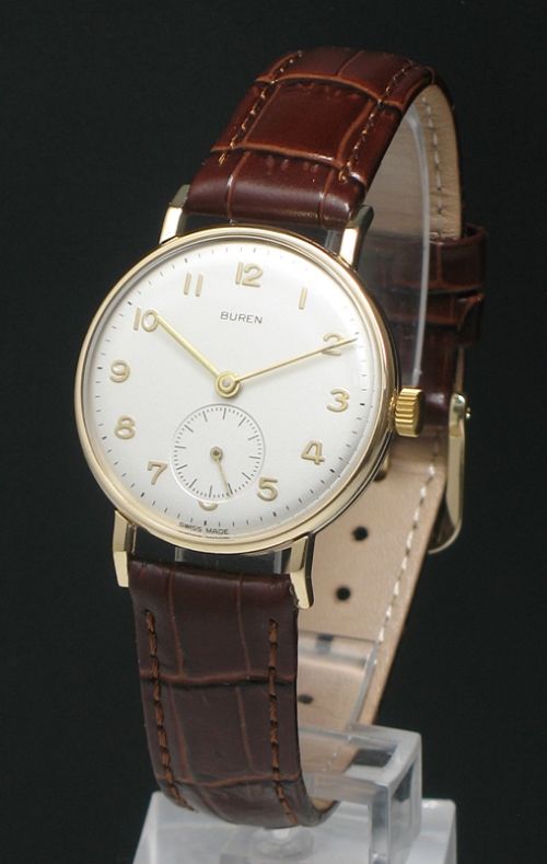 Superb Solid 9ct Gold Buren Mens Watch C1949