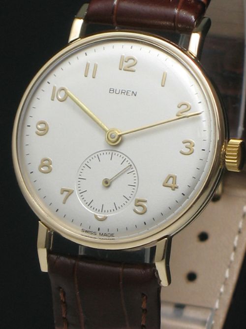 fig 2. SUPERB SOLID 9CT GOLD BUREN MENS WATCH C1949