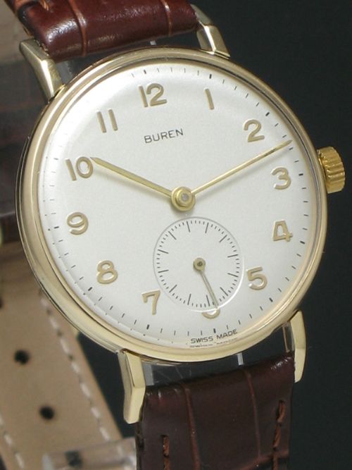 fig 3. SUPERB SOLID 9CT GOLD BUREN MENS WATCH C1949