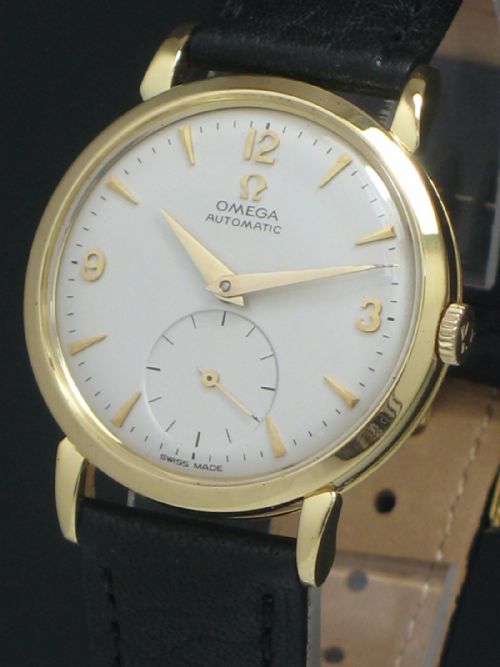 fig 2. WONDERFUL SOLID 18CT OMEGA AUTOMATIC CALIBRE 491 MENS WATCH C1955