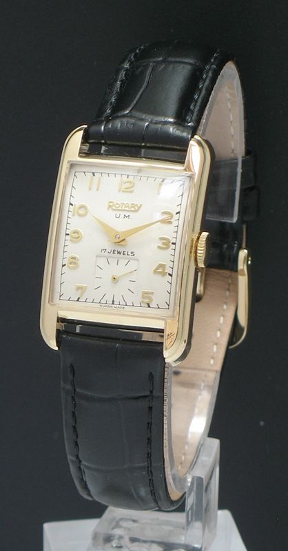 fig 2. SUPERB ORIGINAL CONDITION ART DECO ROTARY WATCH WITH BOX C1953