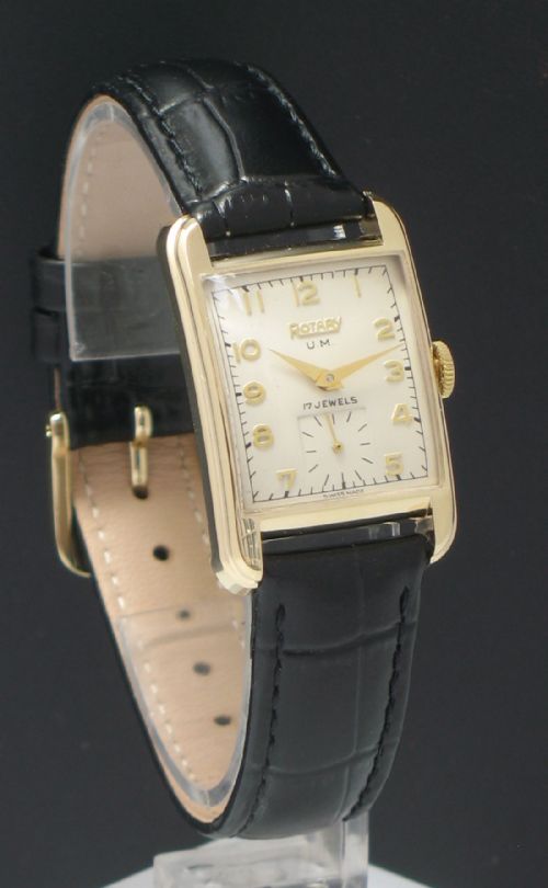 fig 3. SUPERB ORIGINAL CONDITION ART DECO ROTARY WATCH WITH BOX C1953