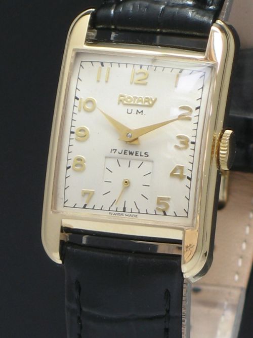 fig 4. SUPERB ORIGINAL CONDITION ART DECO ROTARY WATCH WITH BOX C1953