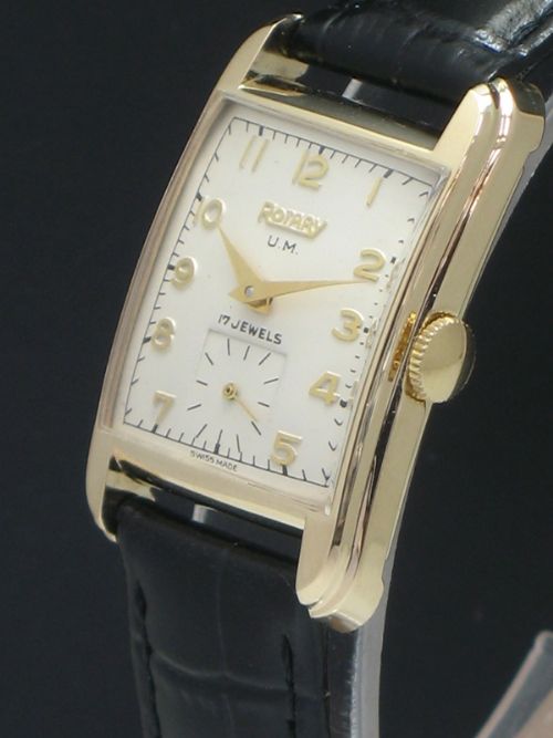 fig 5. SUPERB ORIGINAL CONDITION ART DECO ROTARY WATCH WITH BOX C1953
