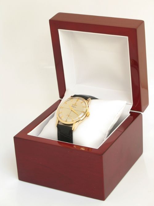 Superb Solid 9ct Gold Omega Geneve Two Tone Dial Mens Watch C1958