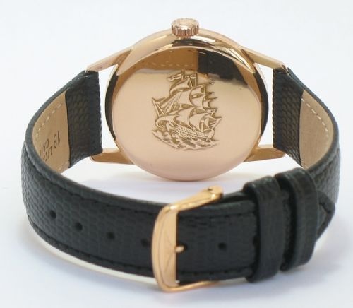 fig 5. EXTREMELY RARE FIRST EDITION 18CT SOLID ROSE GOLD LONGINES FLAGSHIP 30L MENS WATCH WITH ORIGINAL BOX C1958