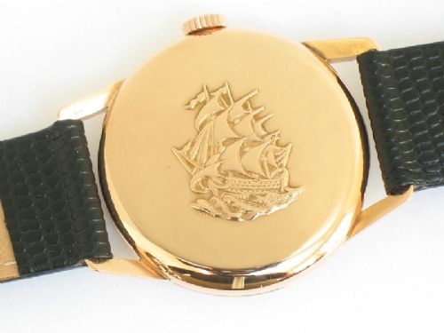 fig 7. EXTREMELY RARE FIRST EDITION 18CT SOLID ROSE GOLD LONGINES FLAGSHIP 30L MENS WATCH WITH ORIGINAL BOX C1958