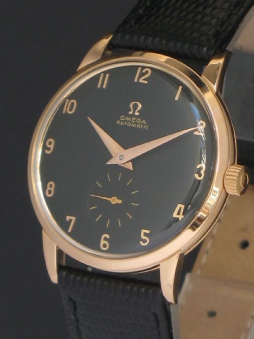 fig 2. STUNNING SOLID 18CT ROSE GOLD OMEGA AUTOMATIC CALIBRE 332 MENS VINTAGE WATCH C1950