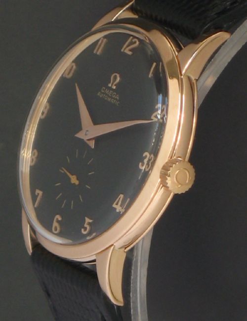 fig 4. STUNNING SOLID 18CT ROSE GOLD OMEGA AUTOMATIC CALIBRE 332 MENS VINTAGE WATCH C1950