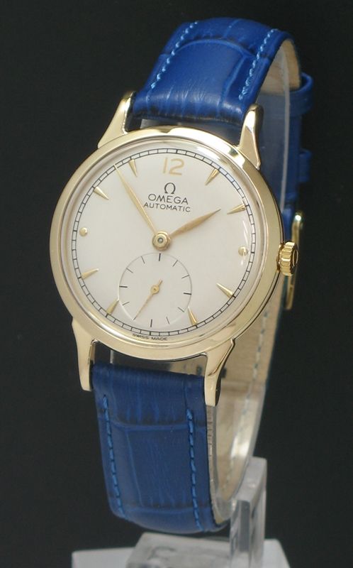 fig 1. SUPERB SOLID 9CT GOLD OMEGA AUTOMATIC BUMPER WATCH C1950