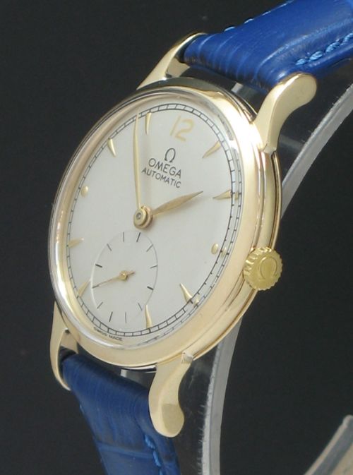 fig 3. SUPERB SOLID 9CT GOLD OMEGA AUTOMATIC BUMPER WATCH C1950