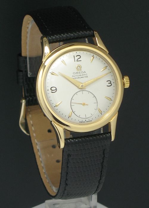 Incredibly Rare Early Edition Solid 18ct Gold Omega Automatic Chronometre Bumper Mens Vintage Watch C1950