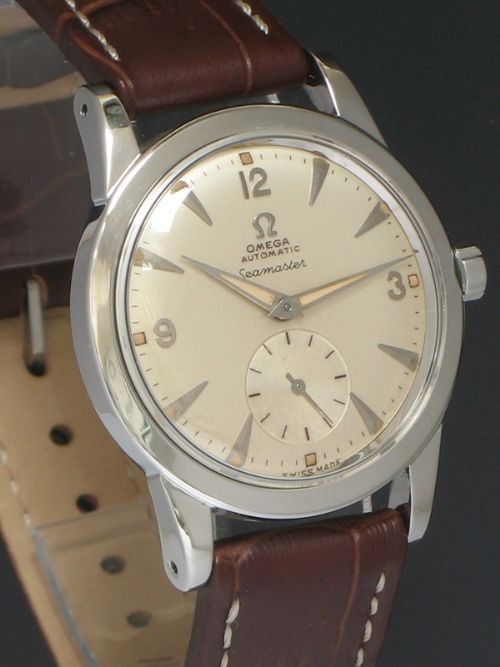 fig 2. EXTREMELY RARE ORIGINAL FIRST EDITION OMEGA SEAMASTER AUTOMATIC WITH BOX C1950