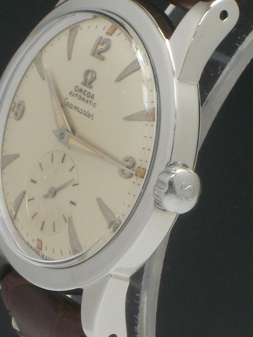 fig 3. EXTREMELY RARE ORIGINAL FIRST EDITION OMEGA SEAMASTER AUTOMATIC WITH BOX C1950