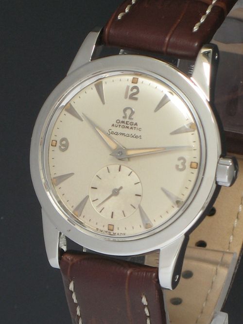 fig 5. EXTREMELY RARE ORIGINAL FIRST EDITION OMEGA SEAMASTER AUTOMATIC WITH BOX C1950