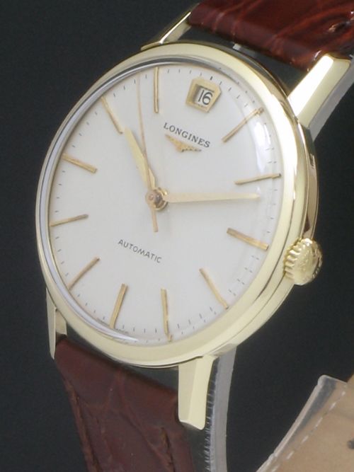 fig 3. SUPERB SOLID 9CT GOLD LONGINES AUTOMATIC WITH DATE MENS WATCH C1959