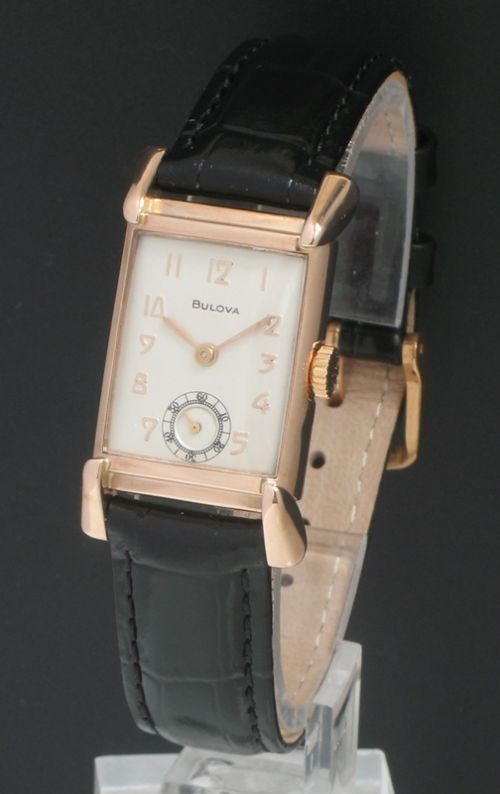 Stunning Rare Solid 14ct Rose Gold Bulova Art Deco Vintage Watch C1930