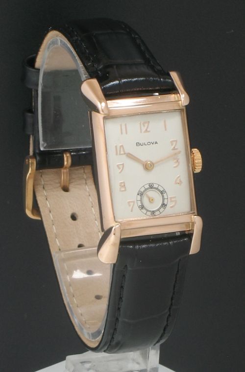 fig 3. STUNNING RARE SOLID 14CT ROSE GOLD BULOVA ART DECO VINTAGE WATCH C1930