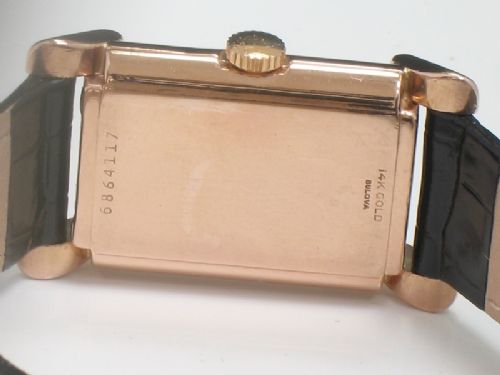 fig 5. STUNNING RARE SOLID 14CT ROSE GOLD BULOVA ART DECO VINTAGE WATCH C1930