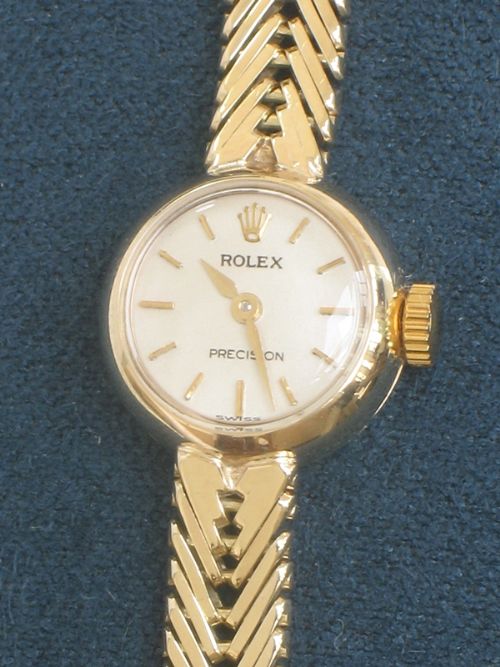 fig 2. BEAUTIFUL SOLID 9CT GOLD ROLEX PRECISION LADIES COCKTAIL WATCH C1959
