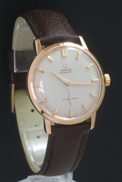fig 6. STUNNING SOLID 18CT ROSE GOLD OMEGA CAL 491 AUTOMATIC MENS VINTAGE WATCH C1959