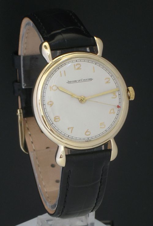 fig 2. SUPERB SOLID 9CT GOLD JAEGER-LECOULTRE MENS VINTAGE WATCH C1948
