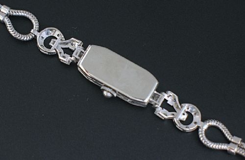 fig 5. LOVELY PLATINUM AND DIAMOND ROTARY ART DECO COCKTAIL WATCH C1940
