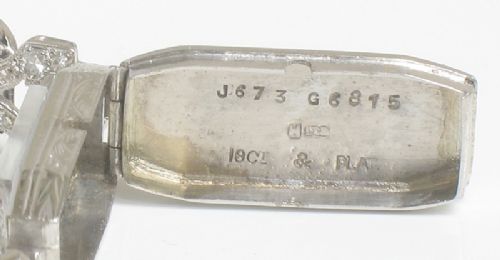 fig 7. LOVELY PLATINUM AND DIAMOND ROTARY ART DECO COCKTAIL WATCH C1940
