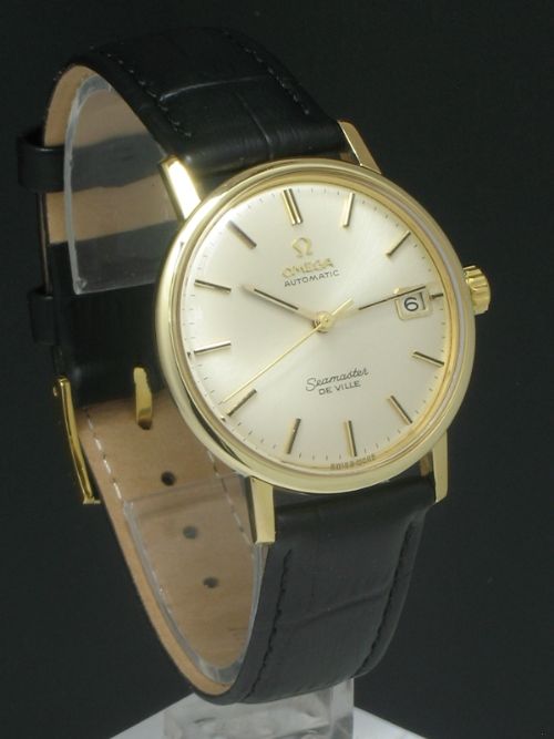 fig 1. ORIGINAL SOLID 18CT GOLD OMEGA SEAMASTER DE VILLE AUTOMATIC CALIBRE 562 MENS VINTAGE WATCH C1961