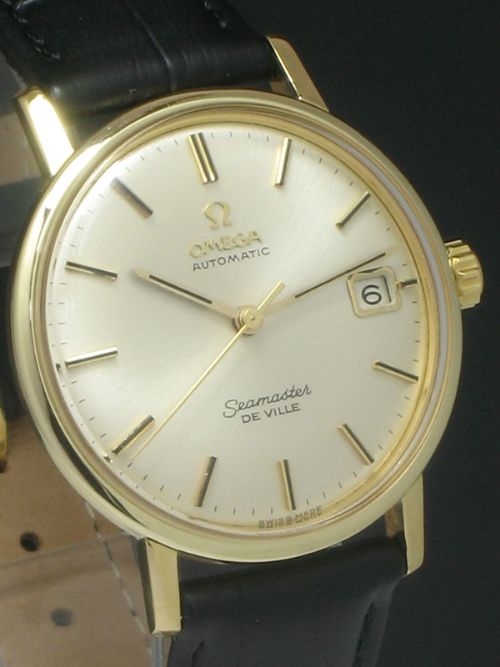 fig 4. ORIGINAL SOLID 18CT GOLD OMEGA SEAMASTER DE VILLE AUTOMATIC CALIBRE 562 MENS VINTAGE WATCH C1961