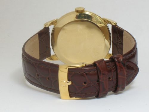 fig 4. SUPERB SOLID 18CT GOLD OMEGA GENEVE DIAMOND DIAL MENS WATCH C1960