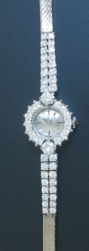 fig 1. WONDERFUL SOLID 18CT WHITE GOLD AND 3ct DIAMOND OMEGA LADIES COCKTAIL WATCH C1960