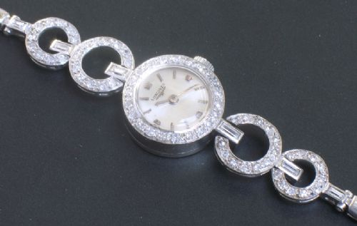 fig 2. BEAUTIFUL LONGINES PLATINUM AND DIAMOND LADIES ART DECO COCKTAIL WATCH C1940