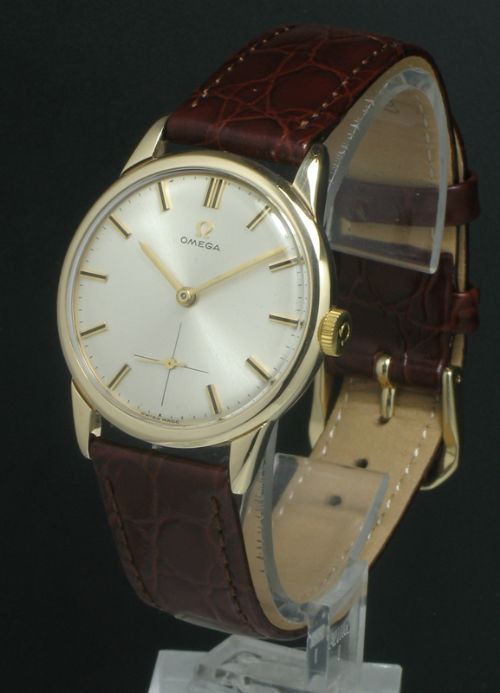 fig 1. WONDERFUL SOLID 9CT GOLD OMEGA CALIBRE 267 MENS VINTAGE WATCH C1957