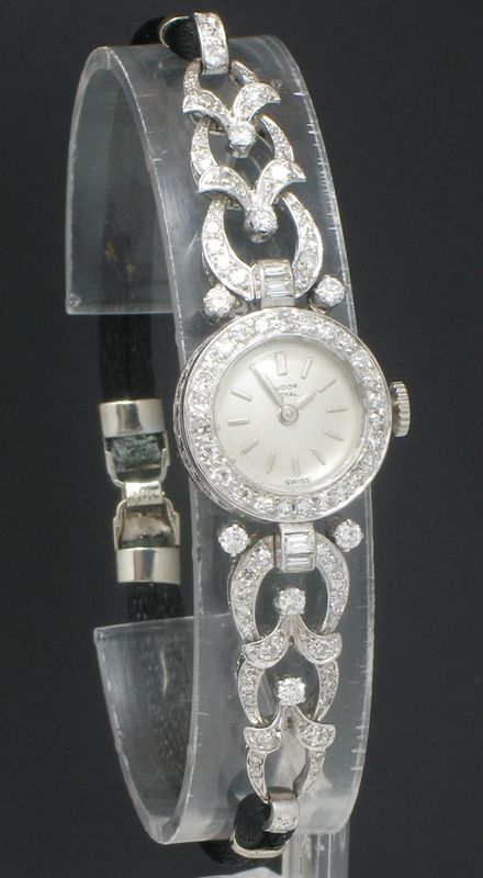 fig 2. GLORIOUS ROLEX TUDOR ROYAL PLATINUM AND DIAMOND ART DECO COCKTAIL WATCH C1950