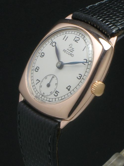 fig 3. WONDERFUL SOLID 9CT ROSE GOLD LONGINES RECORD WATCH WITH BOXC1947