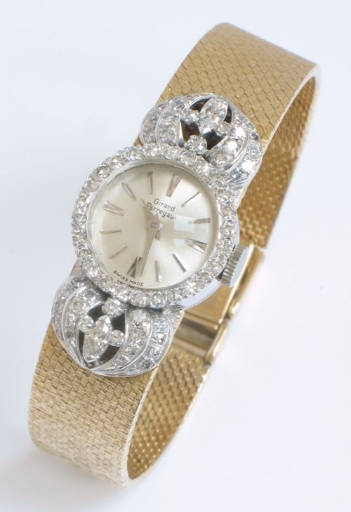 Stunning Solid 18ct Gold and Diamond Girard Perregaux Ladies Watch C1957