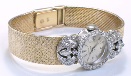 fig 2. STUNNING SOLID 18CT GOLD AND DIAMOND GIRARD PERREGAUX LADIES WATCH C1957