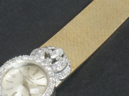 fig 3. STUNNING SOLID 18CT GOLD AND DIAMOND GIRARD PERREGAUX LADIES WATCH C1957