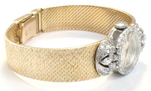 fig 7. STUNNING SOLID 18CT GOLD AND DIAMOND GIRARD PERREGAUX LADIES WATCH C1957