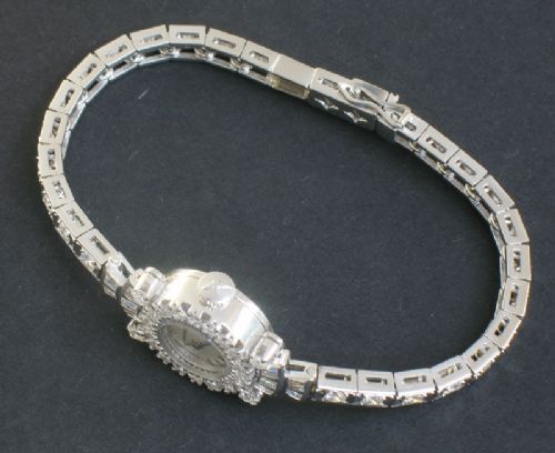 fig 8. ABSOLUTELY STUNNING LONGINES PLATINUM AND DIAMOND LADIES ART DECO COCKTAIL WATCH C1940