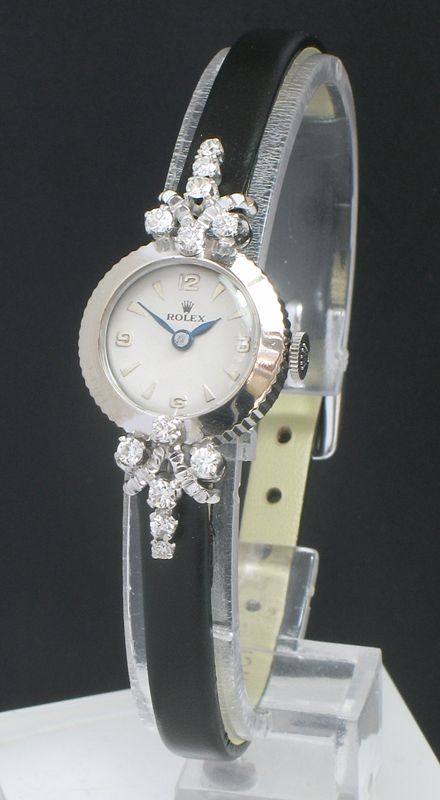 Glorious Rolex 18ct White Gold and Diamond Ladies Cocktail Watch with Boxes C1955