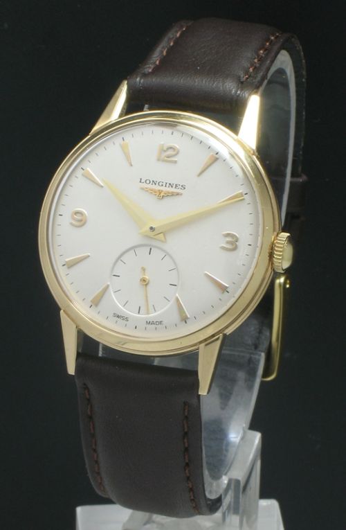 Wonderful Solid 9ct Gold Longines 12.68z Manual Winding Mens Vintage Watch C1953-54
