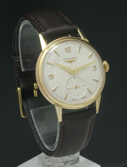 fig 4. WONDERFUL SOLID 9CT GOLD LONGINES 12.68Z MANUAL WINDING MENS VINTAGE WATCH C1953-54