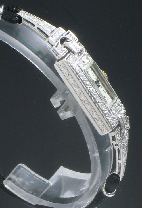 fig 2. BEAUTIFUL ART DECO PLATINUM AND DIAMOND LADIES COCKTAIL WATCH C1940