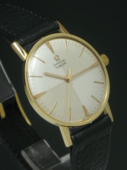 fig 1. STUNNING SOLID 18CT GOLD OMEGA CALIBRE 600 DRESS WATCH BY TURLER OF GENEVA