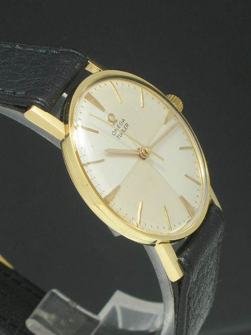 fig 2. STUNNING SOLID 18CT GOLD OMEGA CALIBRE 600 DRESS WATCH BY TURLER OF GENEVA