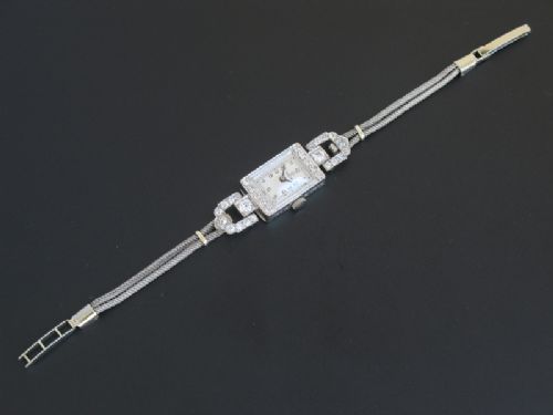 fig 6. BEAUTIFUL ROLEX TUDOR PLATINUM AND DIAMOND ART DECO COCKTAIL WATCH C1940