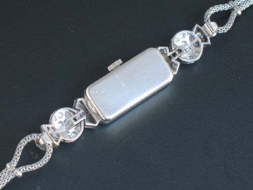 fig 6. BEAUTIFUL PLATINUM AND DIAMOND LADIES COCKTAIL WATCH C1930